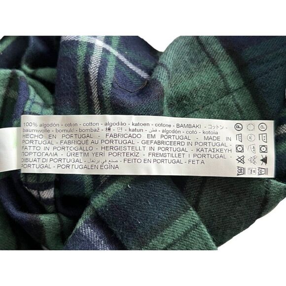 Zara Men Shirt S Green Cotton Plaid Flannel Long Sleeve Button Down 5679/400 NWT - Picture 8 of 13